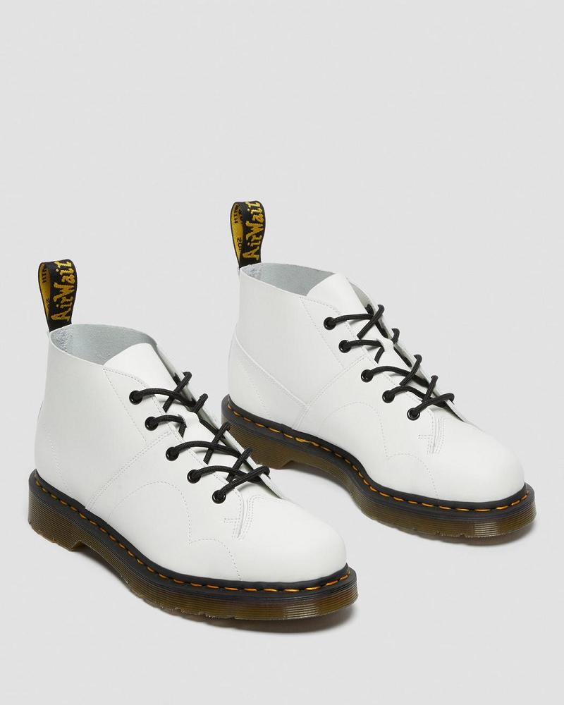 Dr Martens Church Smooth Lær Monkey Boots Herre Hvite | Norge 261SGL